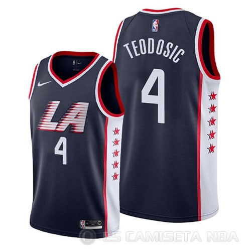 Camiseta Milos Teodosic #4 Los Angeles Clippers Ciudad 2019 Azul - Haga un click en la imagen para cerrar